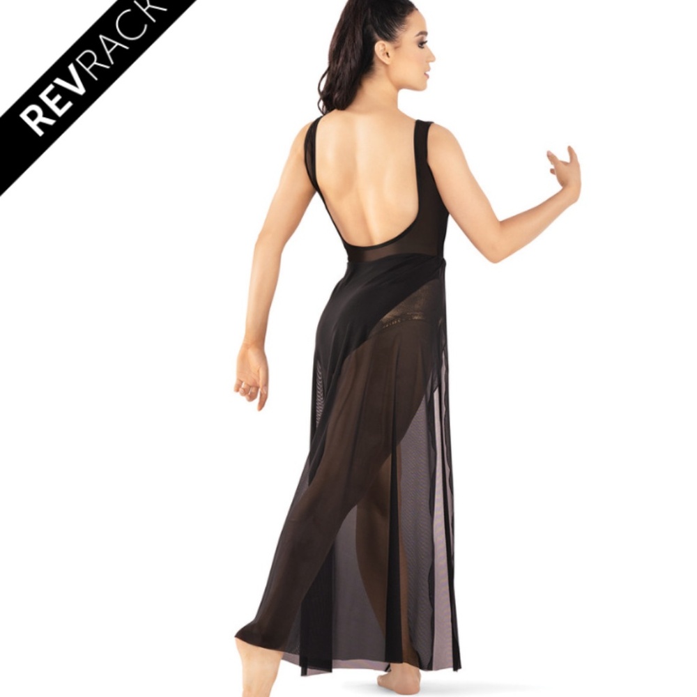 Revolution Dancewear Epiphany Black Costume – Matte Spandex  Mesh Dress,  Medium - Picture 3 of 15